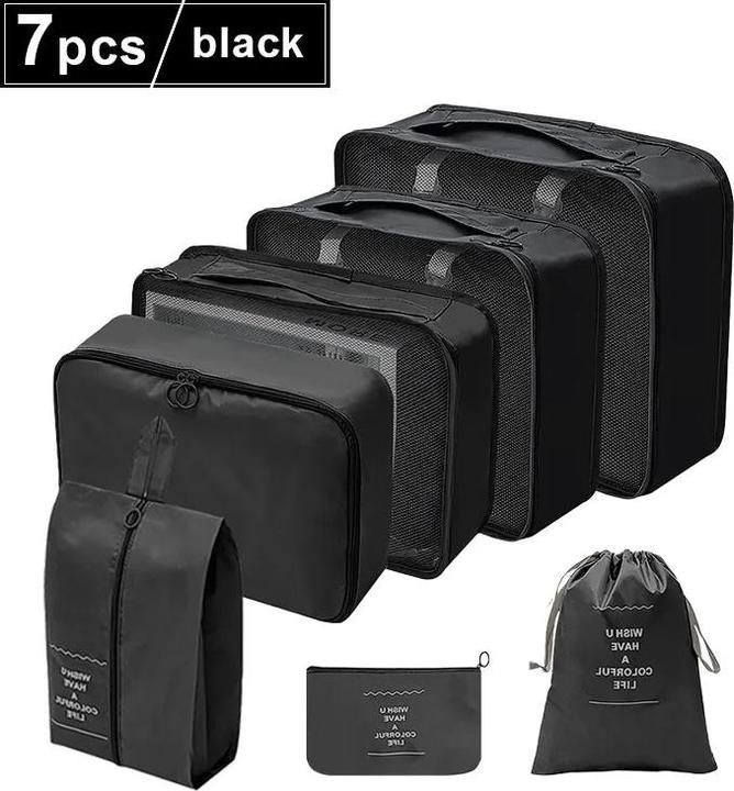 Actual product image Only-Bags.Store 7 PCS Set Travel Organiser Storage Bags Capacity Suitcase Sorting Organiser Set