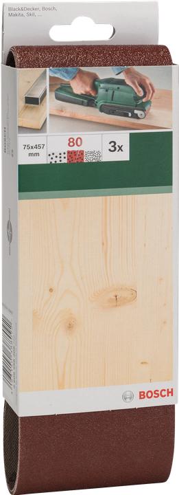Productafbeelding Bosch Zubehör DIY Schuurband 75x457mm K100 Hout Set van 3 (100)