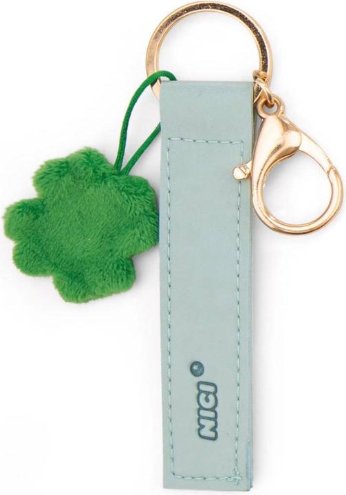 Actual product image Magni NICI Schlüsselanhänger Viel Glück! Kunstlederband mit Kleeblatt türkis 10cm