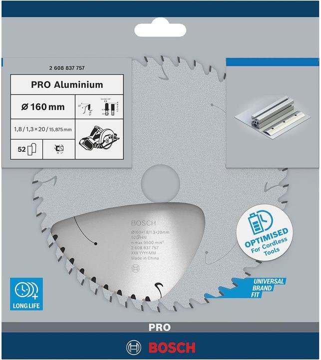 Produktbild Bosch Professional Zubehör PRO Aluminium cordless Kreissägeblatt, 160 x 1,8 x 20 mm