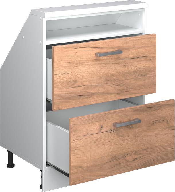 Produktbild Vichy Dachschrägenschrank Rion, Weiss/Goldkraft Eiche, mit 2 Schubladen (46 x 60 x 81.60 cm)