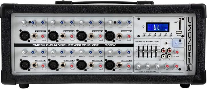 Immagine prodotto Pronomic PM83U 8 channels power mixer with USBSDBluetooth MP3 player (Mixer da studio e live)