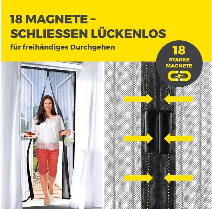 Produktbild Easymaxx Moskitonetz 100 x 210 cm Magic Klick, Schwarz (100 x 210 cm)