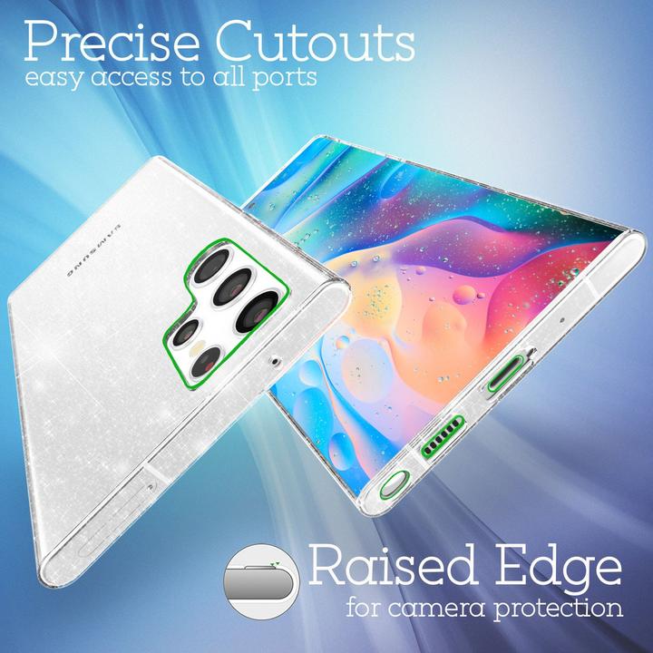 Produktbild Nalia Klare Glitzer Silikon Handyhülle (Samsung Galaxy S22 Ultra)