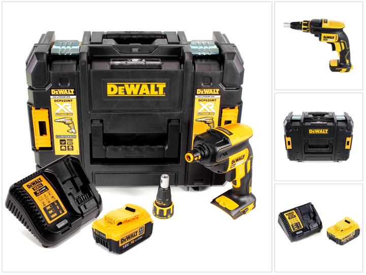Produktbild DeWalt DCF 620 M1 Akku Trockenbauschrauber 18 V 30 Nm Brushless + 1x Akku 4,0 Ah + Ladegerät + TSTAK (Akkubetrieb)