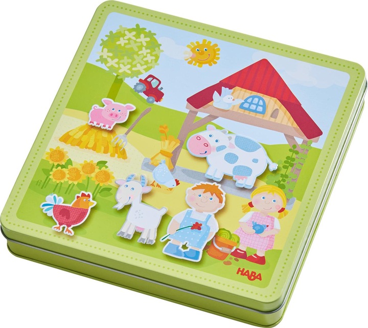 Actual product image Haba Magnetic game box Peters and Paulines Farm (122 pieces)