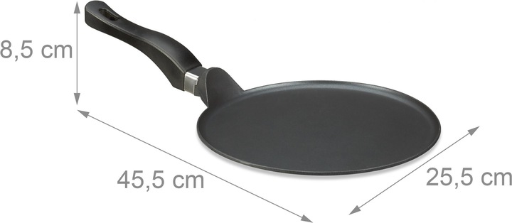 Actual product image Relaxdays Crepe pan (25.50 cm, Crêpe pan, Cast aluminium)