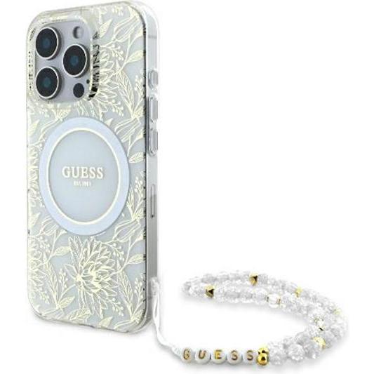 Guess GUHMP16XHCPOFPH iPhone 16Pro Max 6.9" biały/white hardcase IML Flowers Allover Electro With Pe (Apple iPhone 16 Pr...