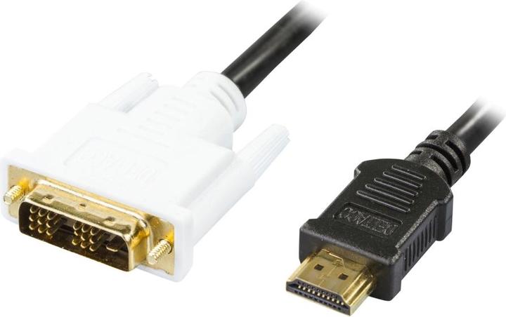 Produktbild Deltaco HDMI-113-K video cable adapter HDMI Type A (Standard) DVI-D Black, White (3 m)
