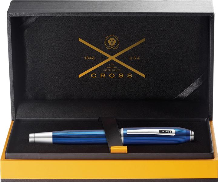 Immagine prodotto Cross Penna stilografica Peerless 125 Quartz lacca blu F Confezione regalo (Cromatura, Lacca blu quarzo)