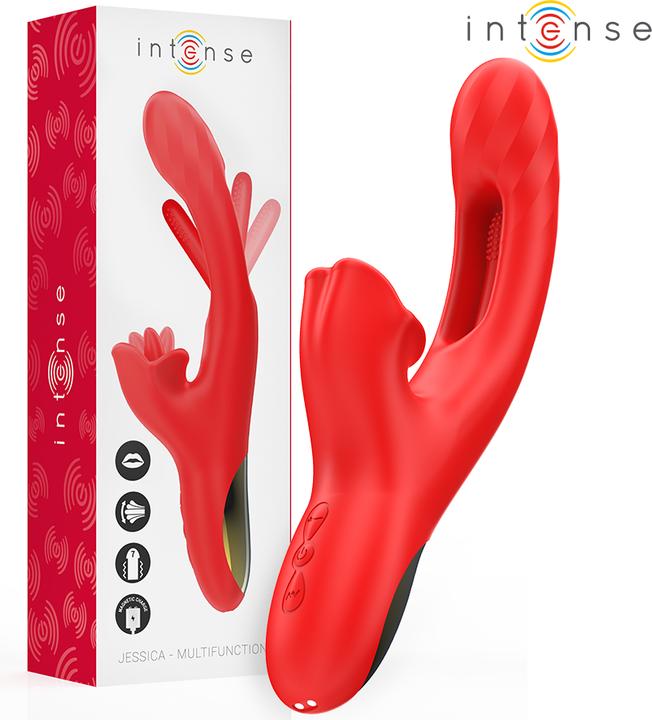 Intense - Jessica Multifunktionsvibrator Klitorisstimulation 24,8 cm Rot