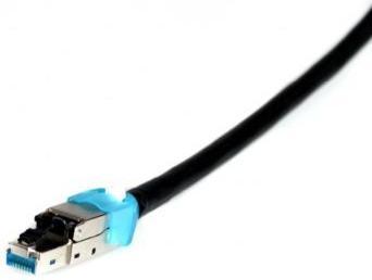 Actual product image Tecline Patchkabel Cat. 6a, S/FTP, CCTV, Outdoor, 4PPoE, schwarz, 20,0 m (CAT6a, 20 m)