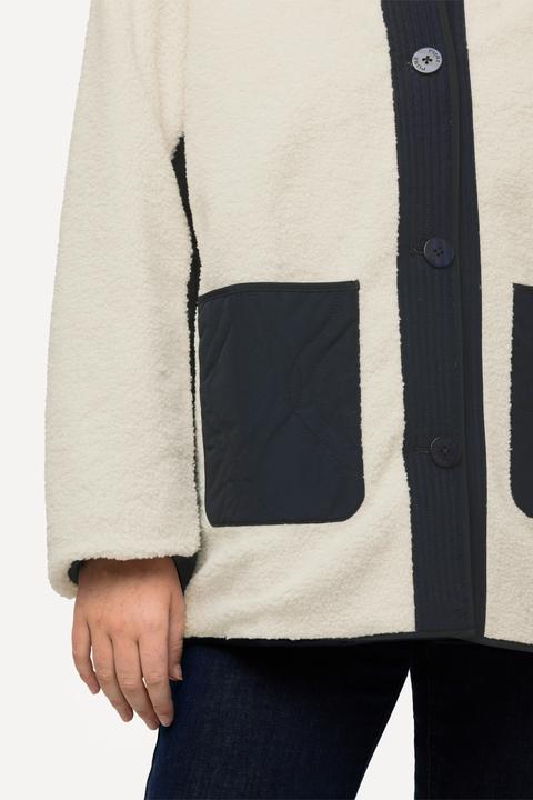 Produktbild Ulla Popken Wendejacke, Stepp/Teddyfleece, Stekragen, recycelt (46, 48)