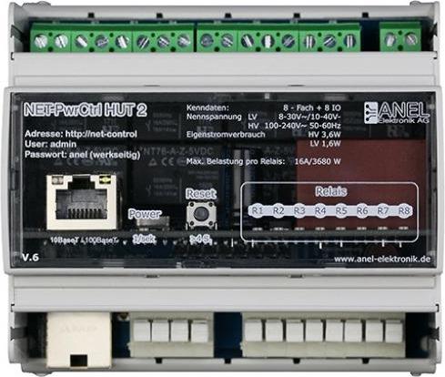 Actual product image Anel NET-PWRCTRL HUT 2 HV-S - 8 over Ethernet/Internet controlled relays