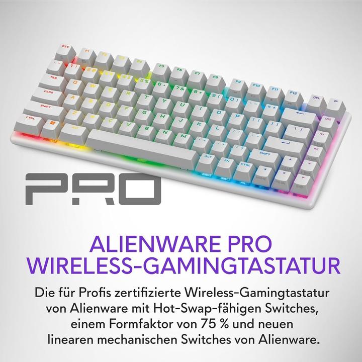 Actual product image Dell Alienware Pro Wireless Gaming Keyboard (USA, Cable, Wireless)