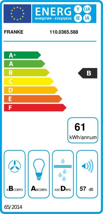 Energie-Label Franke FDW 908 IB XS Downdraft (Tischlüfter)