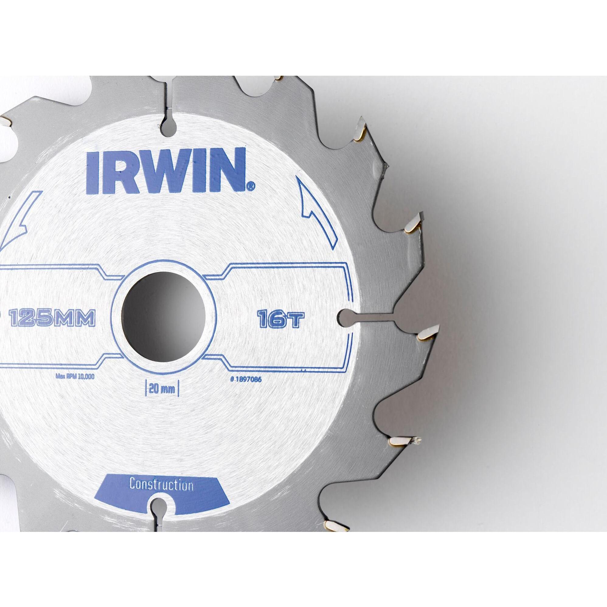 Thumbnail - Irwin, Sägeblatt, IRW1897086 125 x 20 mm 16Teeth Kreissägeblatt mit ATB Mahlgrössen Zahn