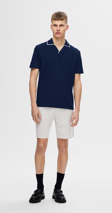 Image du produit Selected Polo à manches courtes à structure gaufrée (S)