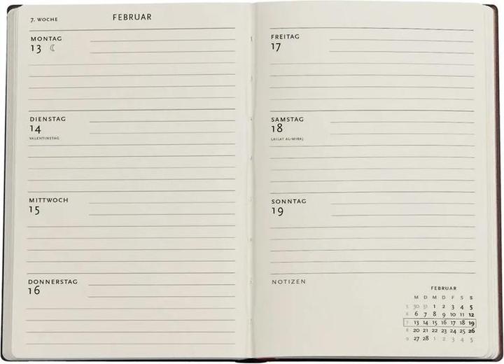Produktbild Paperblanks PAPERBLAN Agenda Blaue Weide Mini 25/26 DD0527-9 1W/2S 18M DE HOR HC 9.5x14cm (9.5 x 14 cm, Deutsch)
