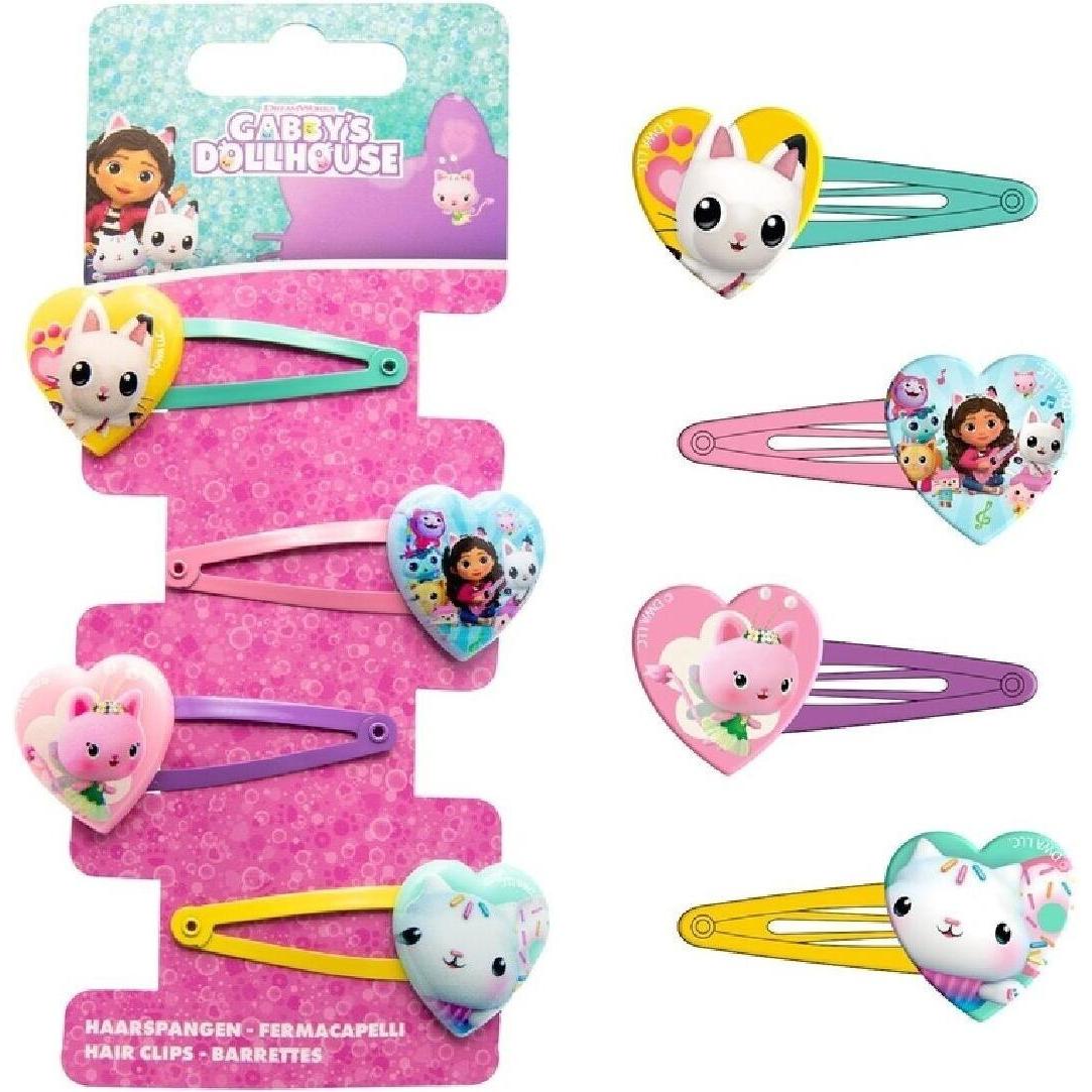 Gabby's Dollhouse, Haarklammer + Haarclips, 4 Haarspangen