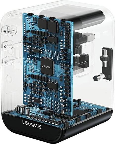 Produktbild Usams US-CC199 T62 65W Dual Type-C+USB Universal Travel Charger (US/AU/UK/EU)