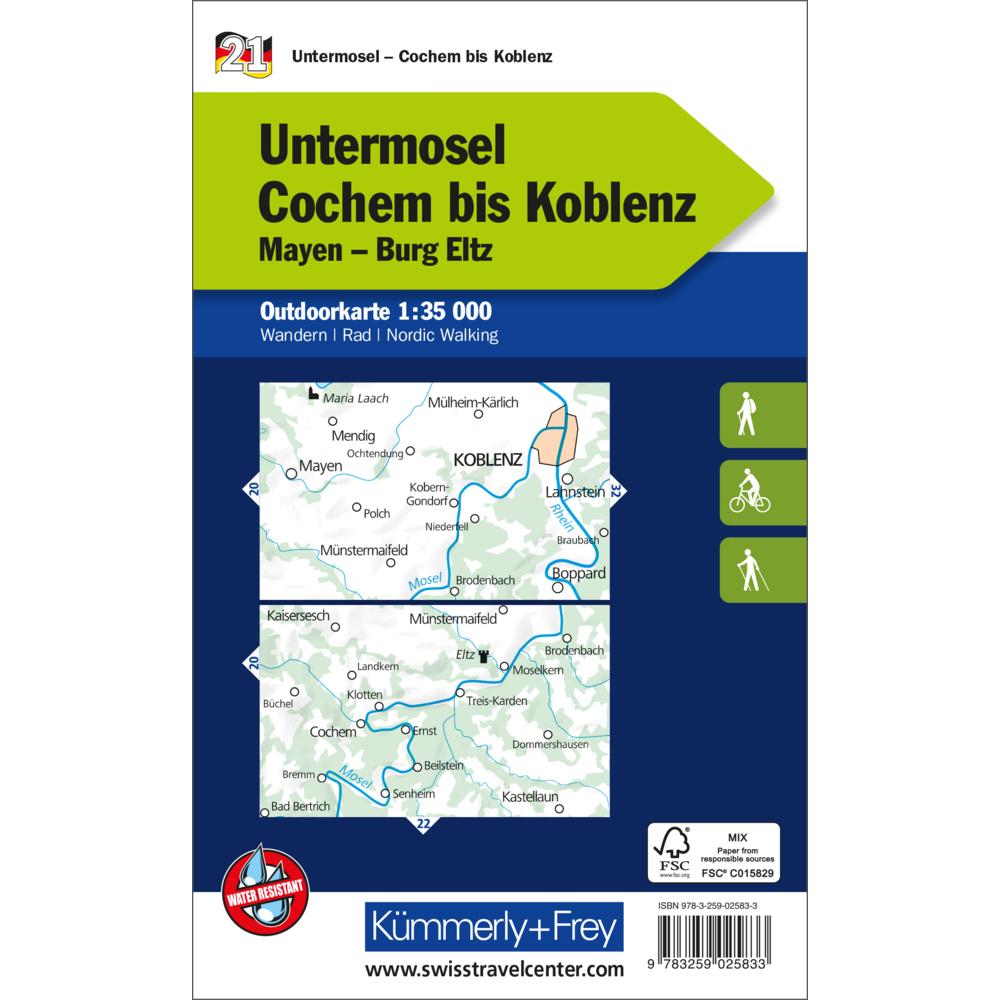 Thumbnail - Untermosel Cochem bis Koblenz Nr. 21 Ou, Landkarte