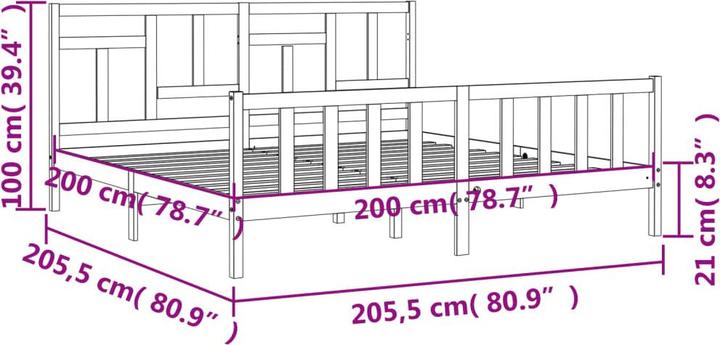 Image du produit vidaXL Bettrahmen (200 x 200 cm)