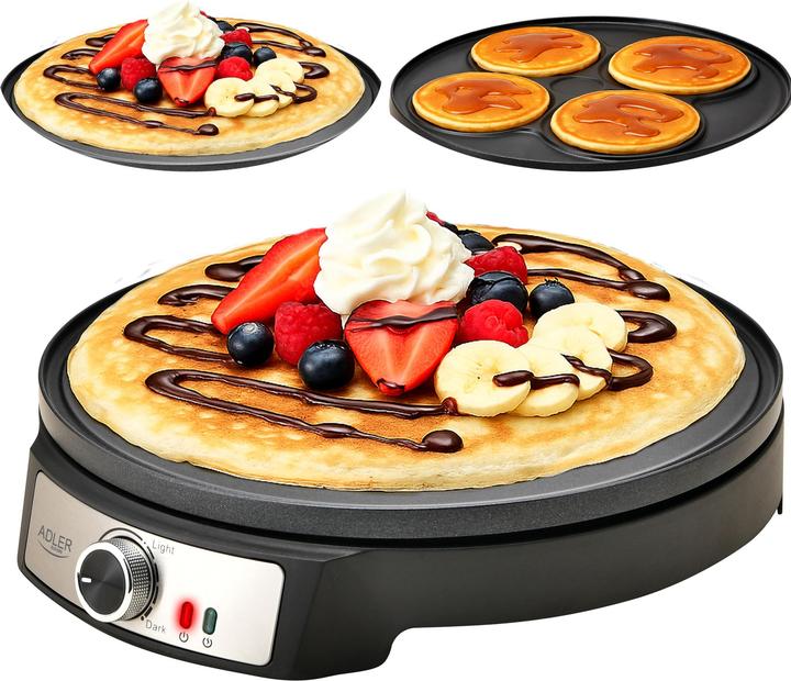 Actual product image Adler AD 3093 Naleśnikarka dwustronna elektryczna 30 cm | 2 in 1 | powłoka nieprzywierająca