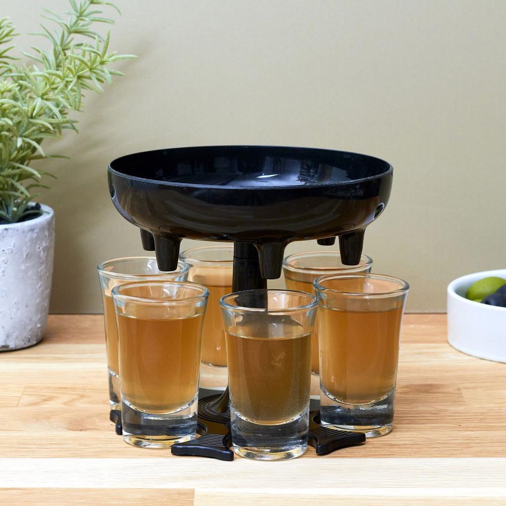 Thumbnail - JTI Spender mit 6 Schnapsgläsern, Cocktailgläser, Transparent, Schwarz