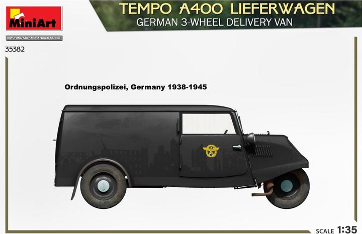 Immagine prodotto Mini art Furgone per consegne Tempo A400. Furgone tedesco a 3 ruote per consegne