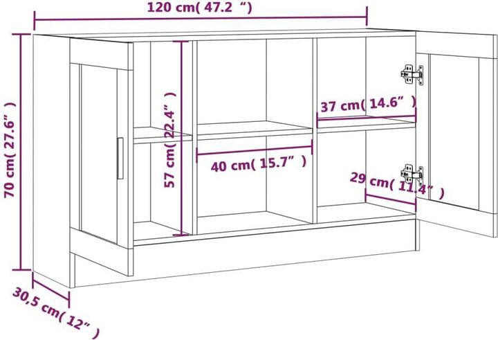 Actual product image vidaXL Disa (120 x 30.5 x 70 cm)
