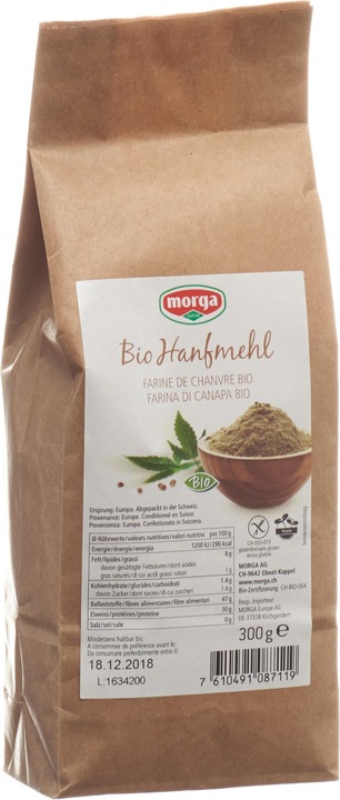 Image du produit Morga Farine de chanvre bio sans gluten (300 g)