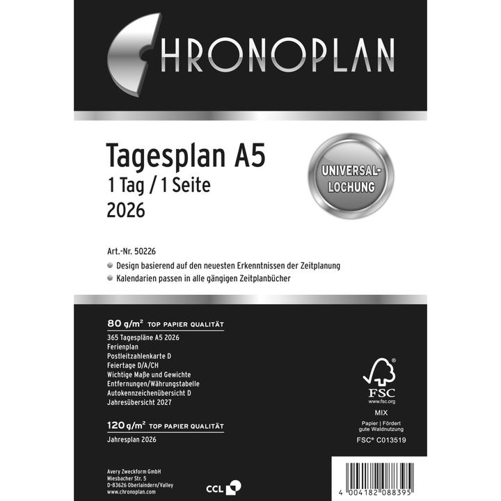 Produktbild Chronoplan Tagesplan (A5, 1 Tag / 1 Seite)