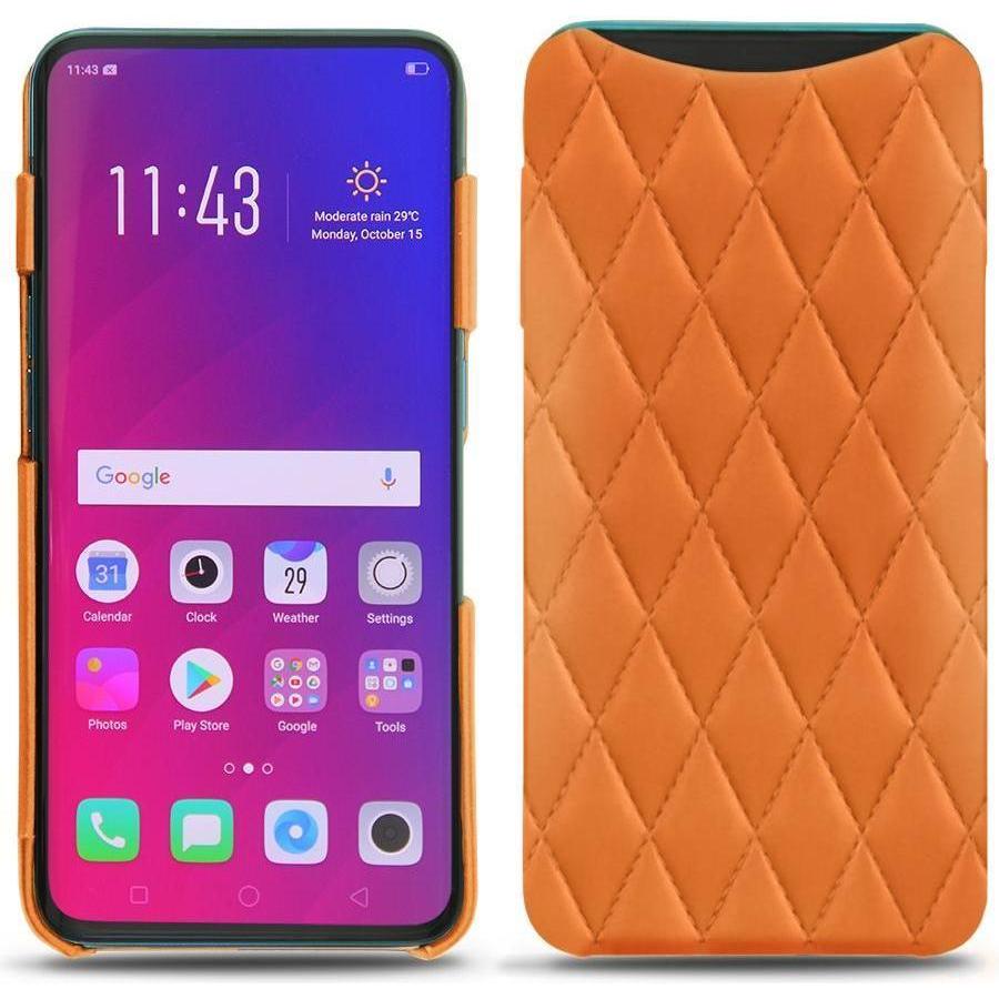 Noreve Lederschutzhülle (Oppo Find X), Smartphone Hülle, Orange