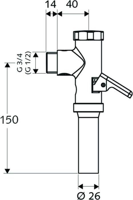 Produktbild Schell WC-Druckspüler OMAT mit Hebel, 1,0-1,3 l/s chrom