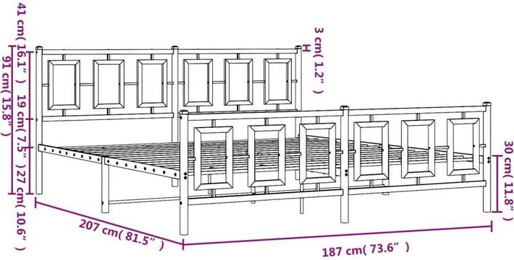 Actual product image vidaXL Bettgestell (180 x 200 cm)
