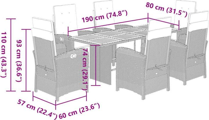 Produktbild vidaXL Garten Essgruppe