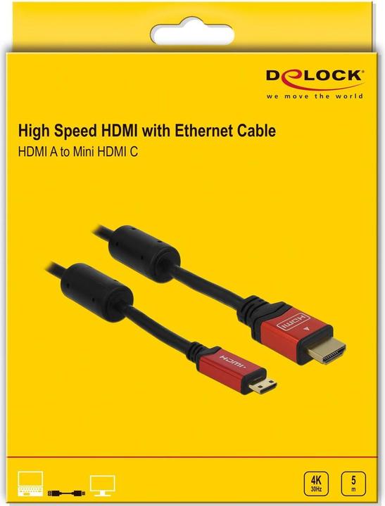 Produktbild Delock mini HDMI (Typ C) — HDMI (Typ A) (5 m)