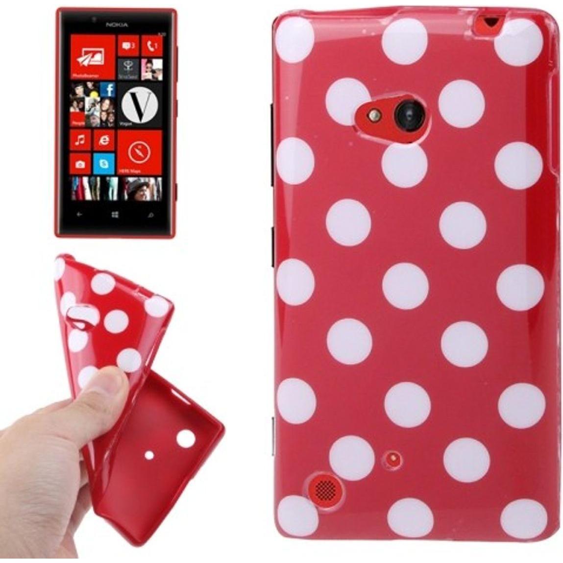 König Design Schutzhülle TPU Case für Handy Nokia Lumia 720 Rot / Weiss (Nokia Lumia 720), Smartphone Hülle, Rot