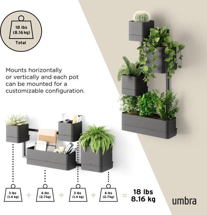 Actual product image Umbra Cubiko planter 41 x 21 x 23 cm (41.90 x 20.70 x 23 cm)