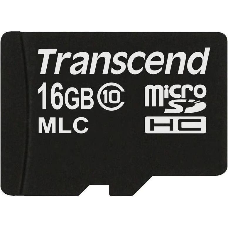 Transcend 16GB Micro SDHC Classe 10 Industriale (16 GB, microSDHC), Scheda di memoria, Nero