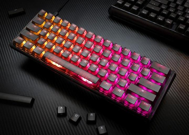 Actual product image Ducky One 3 Aura Black Mini Gaming Keyboard, RGB LED - Kailh Jellyfish Y (US) (Eng. Int., Cable)