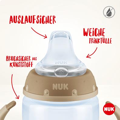 Produktbild NUK Disney Winnie Puuh First Choice Trinklernflasche Temperature Control, 150ml, 6-18 Monate, bla... (150 ml)