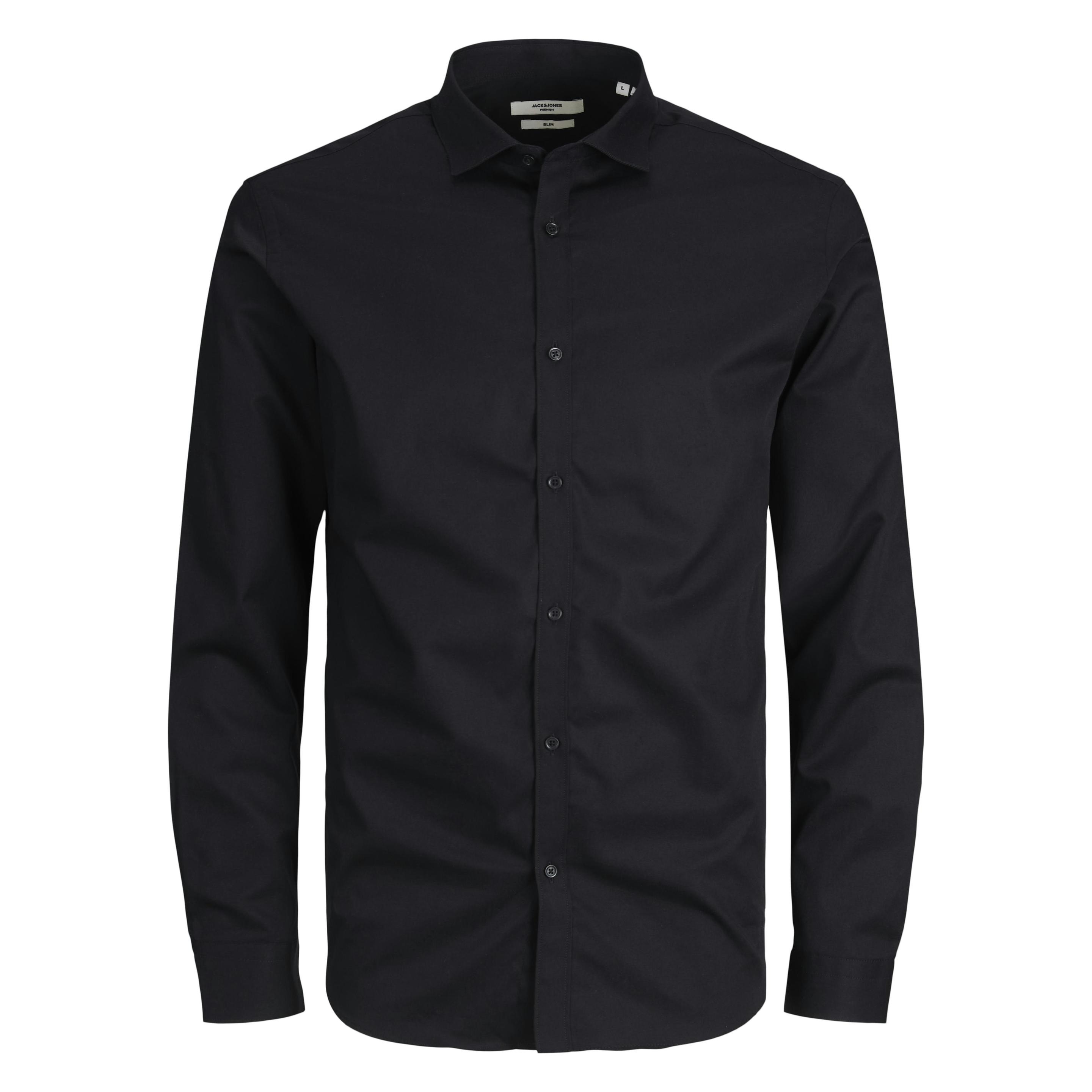 Jack & Jones, Herren, Hemden, Langärmeliges Plus Size Hemd, Schwarz, (3XL)