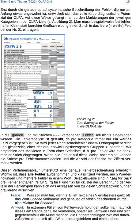 Produktbild OLFA 3-9: Oldenburger Fehleranalyse für die Klassen 3-9 (Deutsch, Dr. Dipl.-Päd. Dorothea Thomé, Prof. Dr. Günther Thomé, 2023)