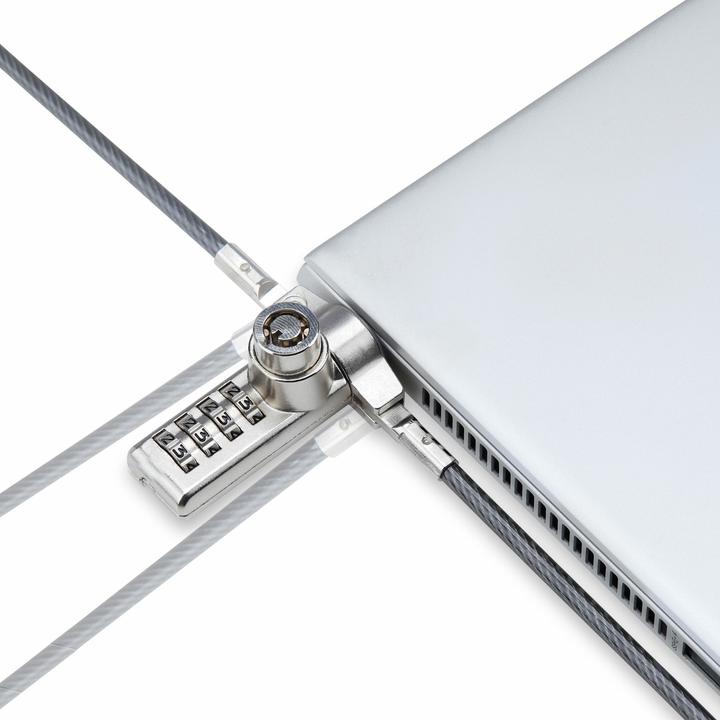 Productafbeelding StarTech COM 10-pak dubbele toegang laptopslot 2m kabelslot met sleutel en cijferslot K-S