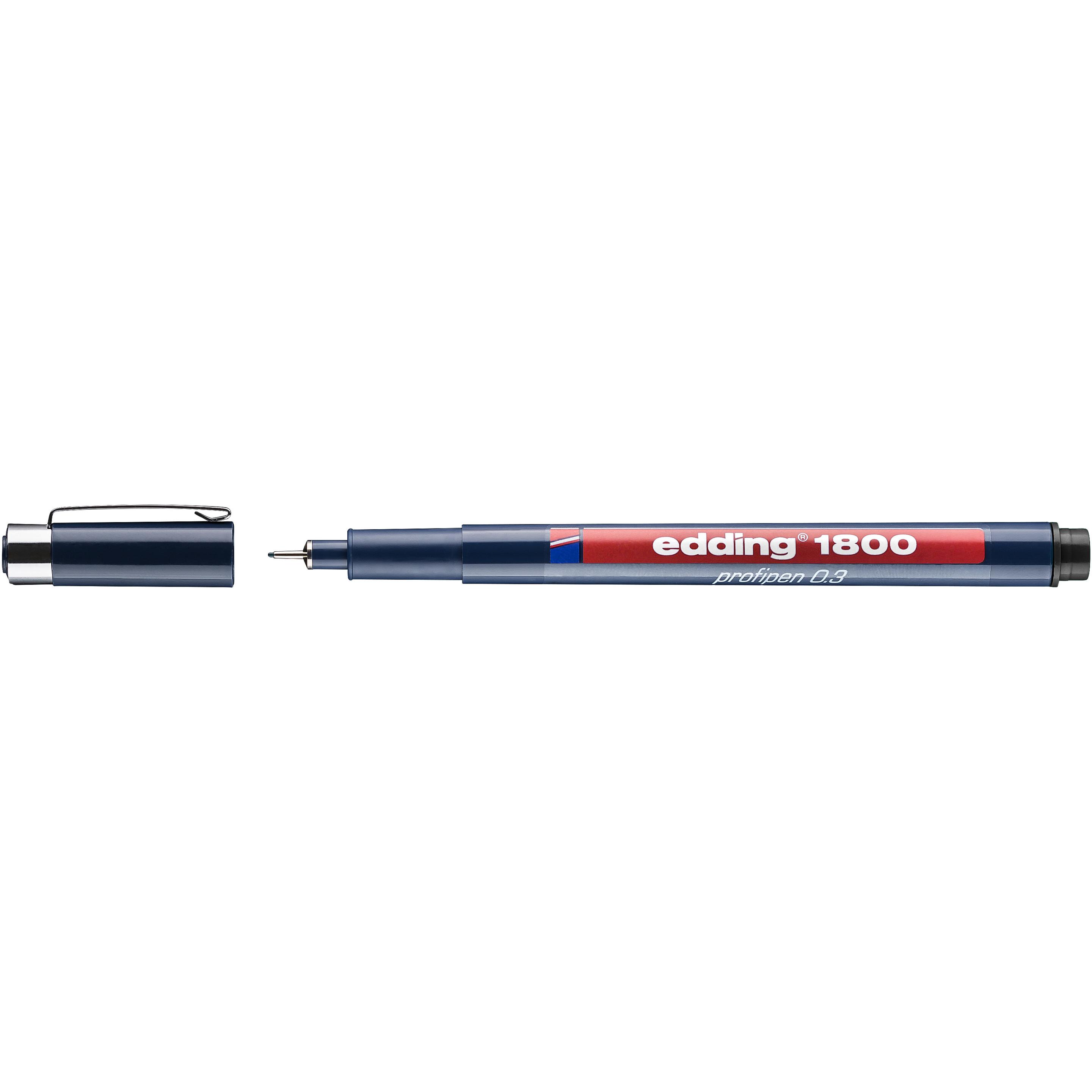 10x Edding, Schreibstifte, Faserzeichner Profipen 1800 (Schwarz, 1 x)