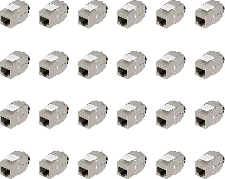 Actual product image LogiLink Cat.6A keystone socket, shielded, set of 24, tool-free (Keystone module)