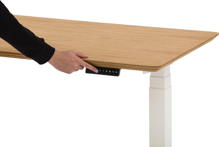 Immagine prodotto Oakywood Tavolo di legno per scrivania in piedi con regolazione dell'altezza - Legno massiccio - Impiallaccia (160 x 80 cm)