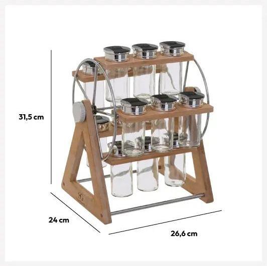 Image du produit 5Five Porte-épices - design cool - bambou - 15 boîtes